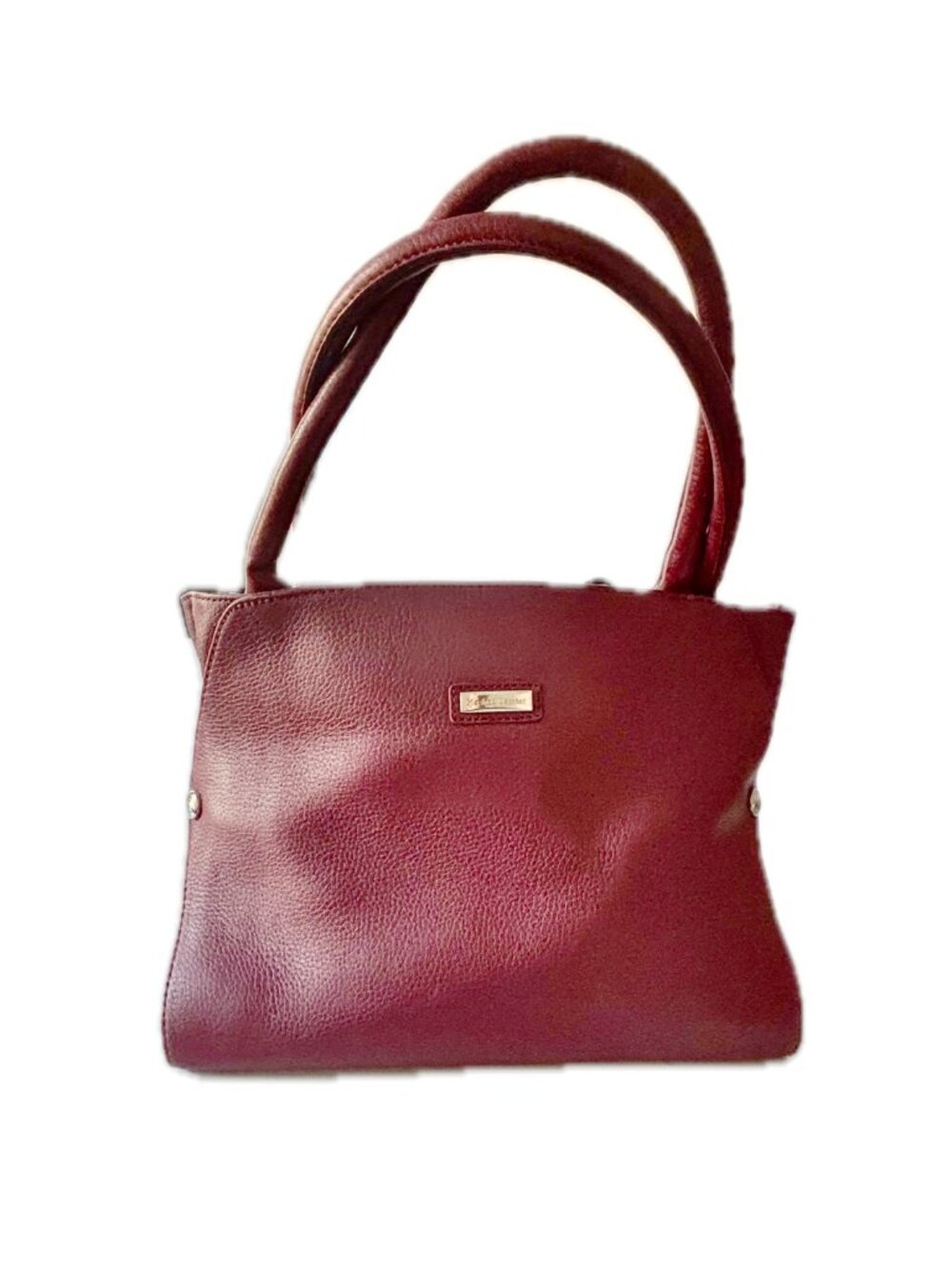Mashad Leather Designs Burgundy Satchel Double Strap Shoulder Bag Vintage